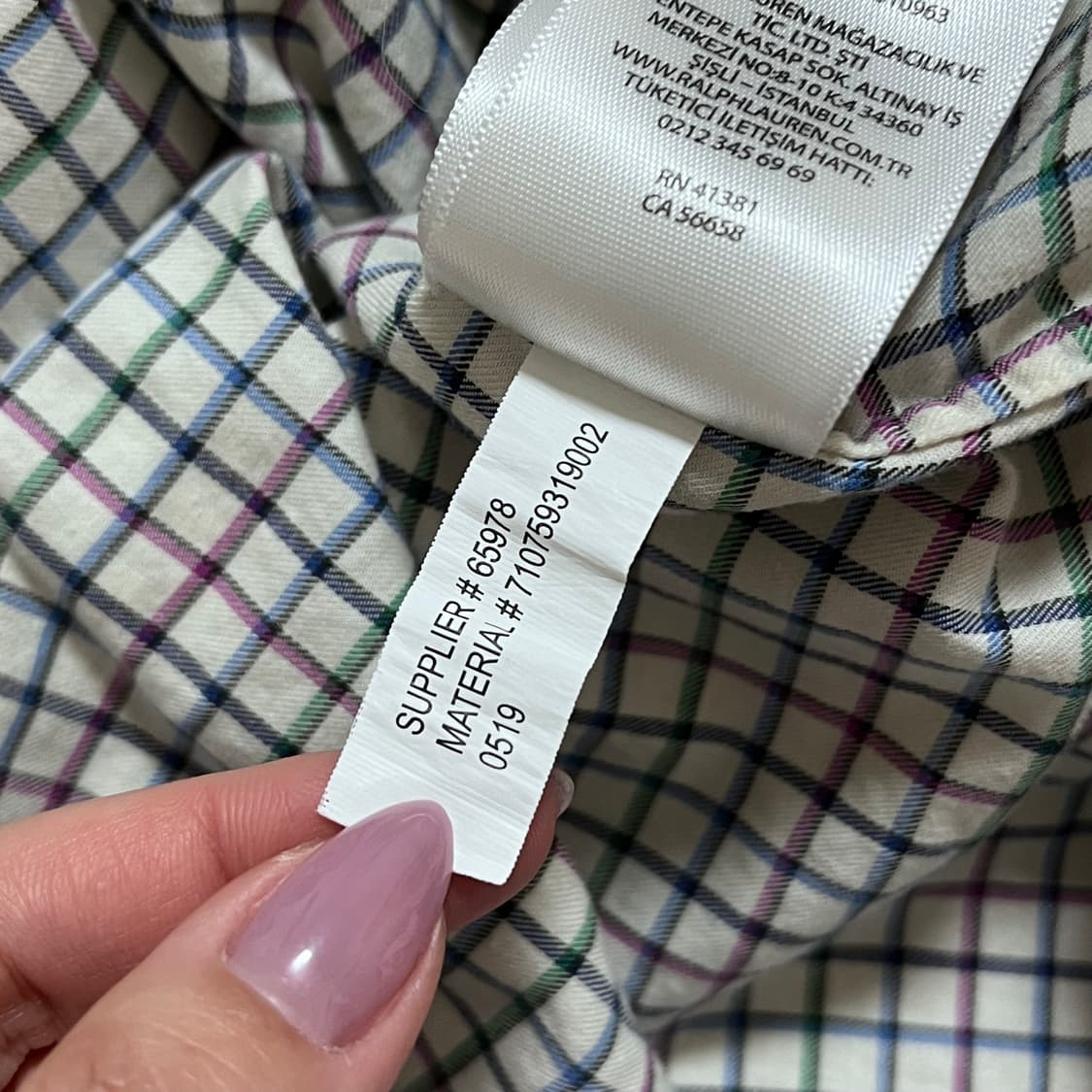 [정품] 폴로 멀티컬러 / 네이비 포니 체크 셔츠 [ M ] 상품이미지7