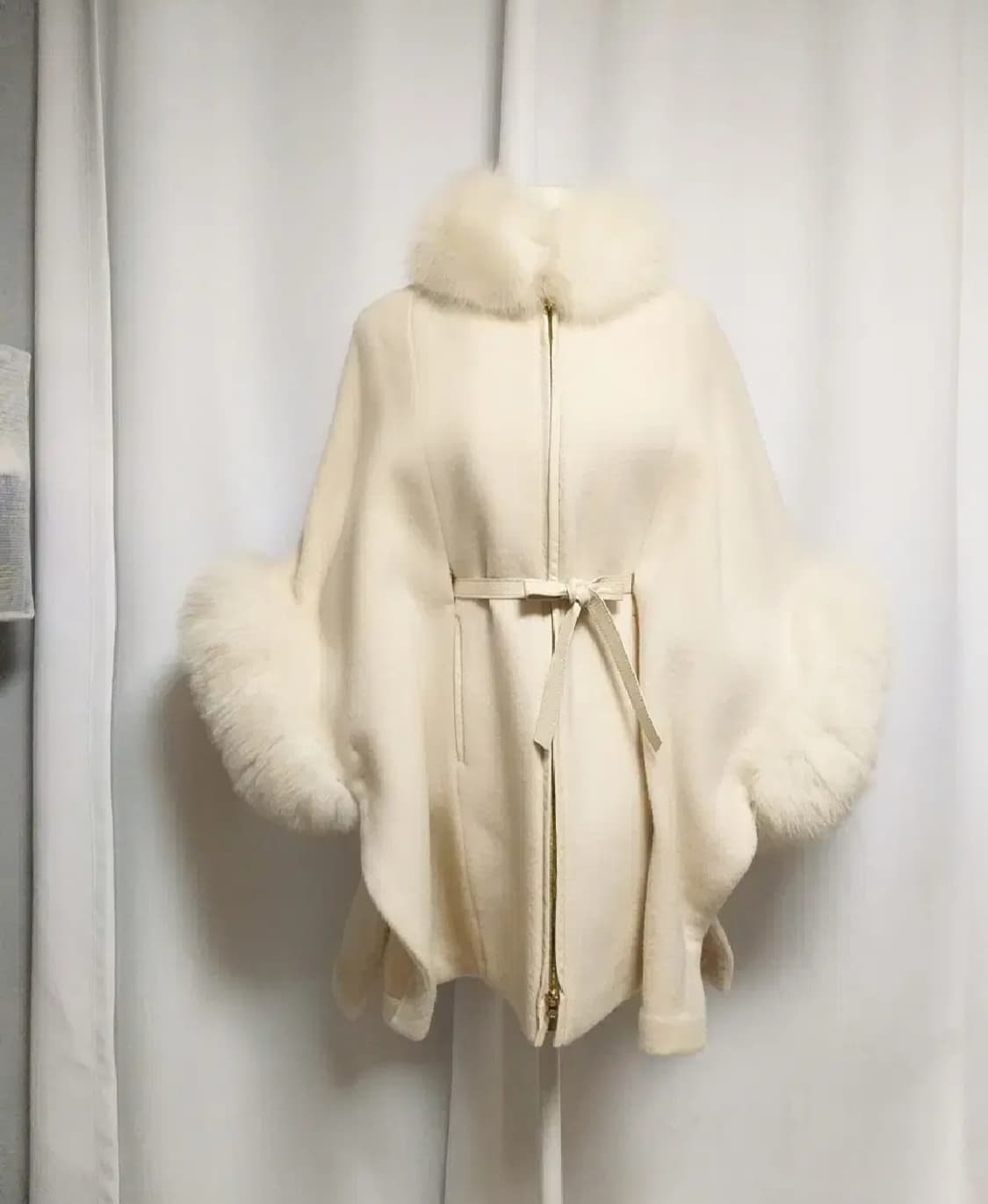 밀크코코아빈티지망토케이프판초코트박시핏달천롱코트밀코페이크퍼코트 상품이미지6