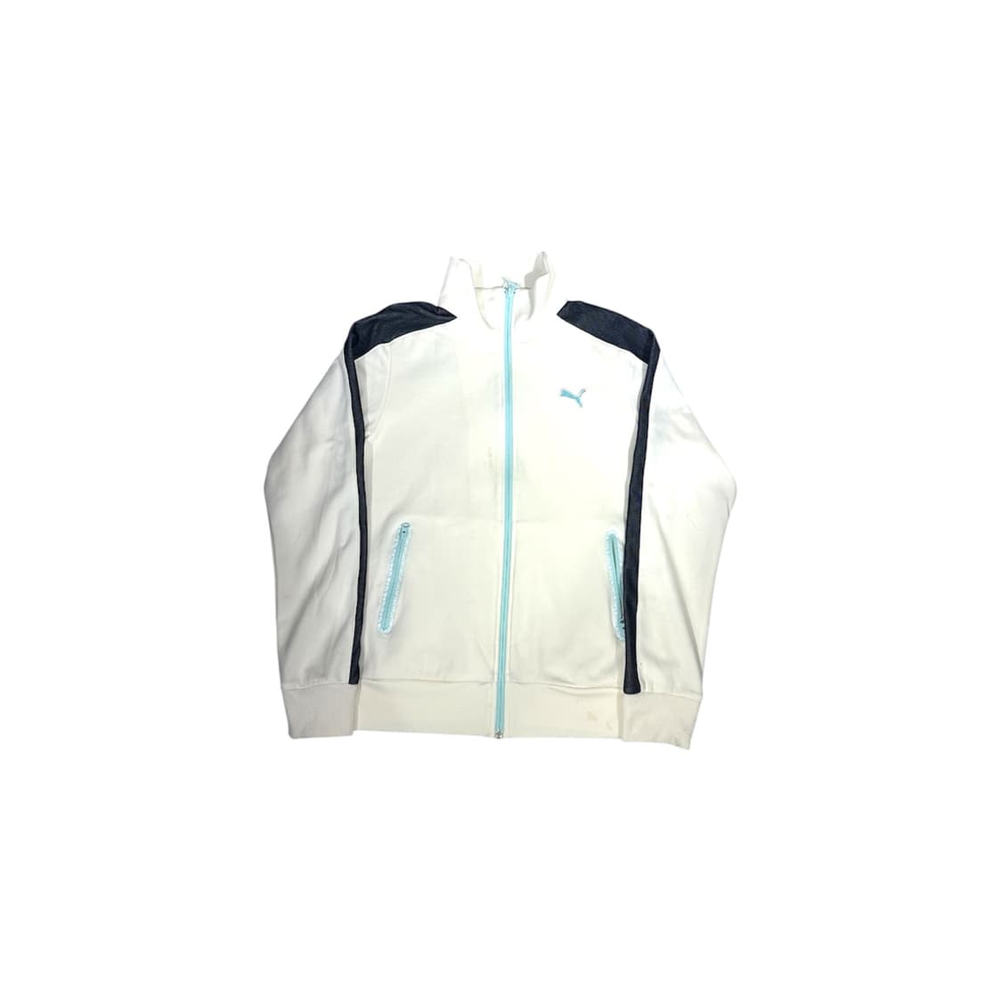 푸마 아이보리 블랙 사이드 라인 트랙탑 져지 L 상품이미지5