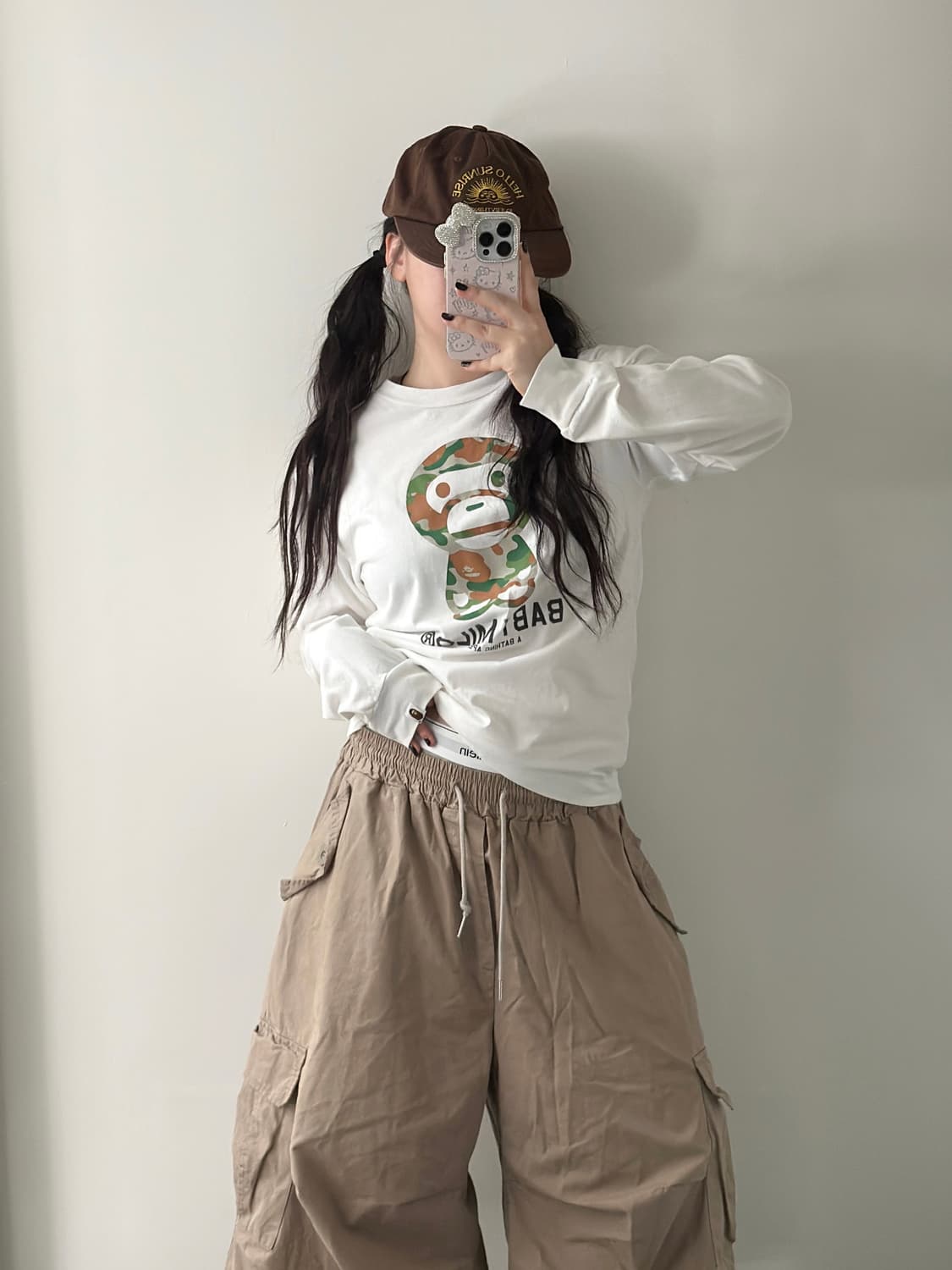 베이프 카모 마일로 화이트 롱슬리브  상품이미지3