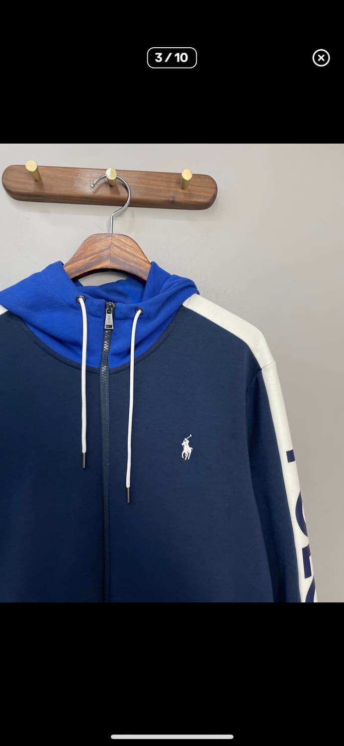 폴로랄프로렌 네이비 블루 배색 후드집업 A3212 상품이미지3