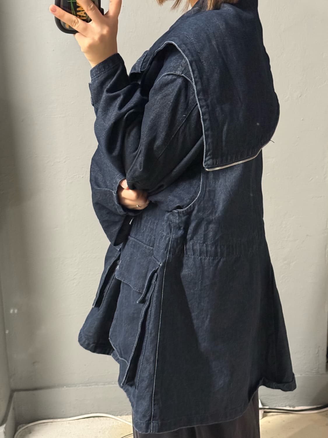 Oversized button-up hood jacket  상품이미지5