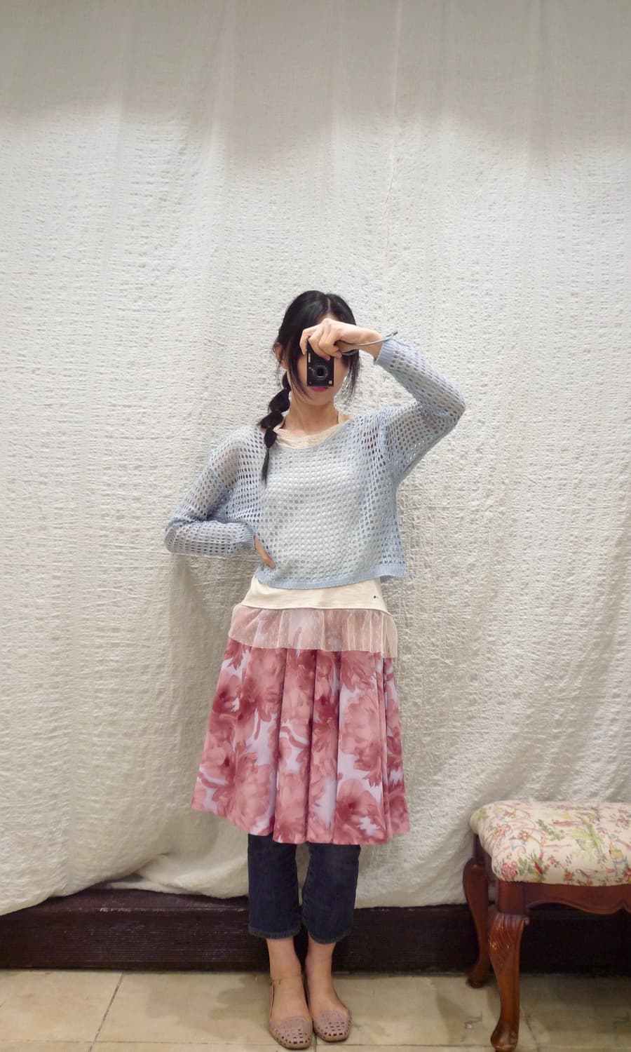 Muted blue net knit 상품이미지5