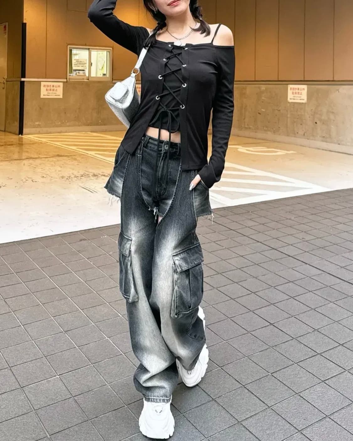 spiralgirl 스파이럴 걸 투웨이 카고 데님 팬츠 상품이미지2