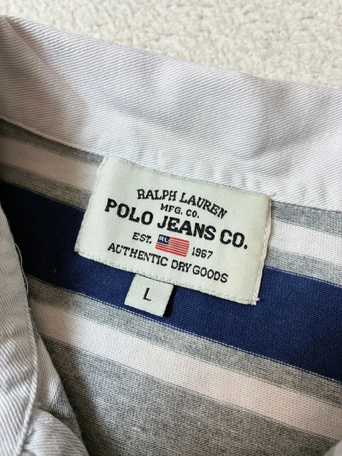 폴로 진스 00's 스트라이프 아메카지 카라 롱슬리브 PN7846 상품이미지6