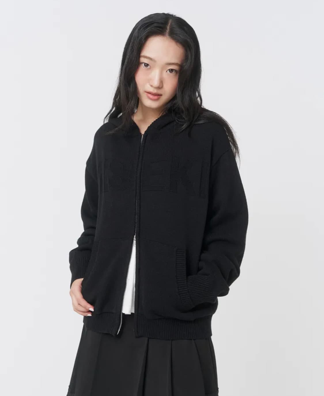 미세키서울 니트 후드 집업 상품이미지4