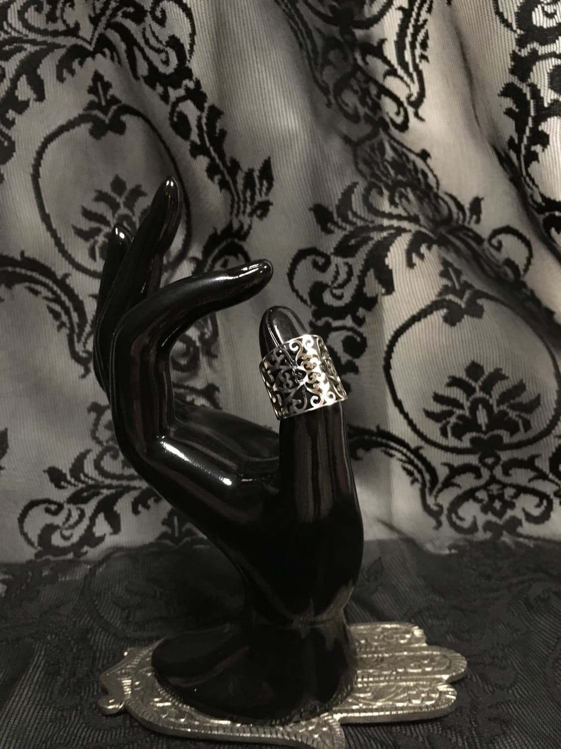 Vintage 핀터레스트 오리엔탈 볼드 실버 오픈링 반지 상품이미지1