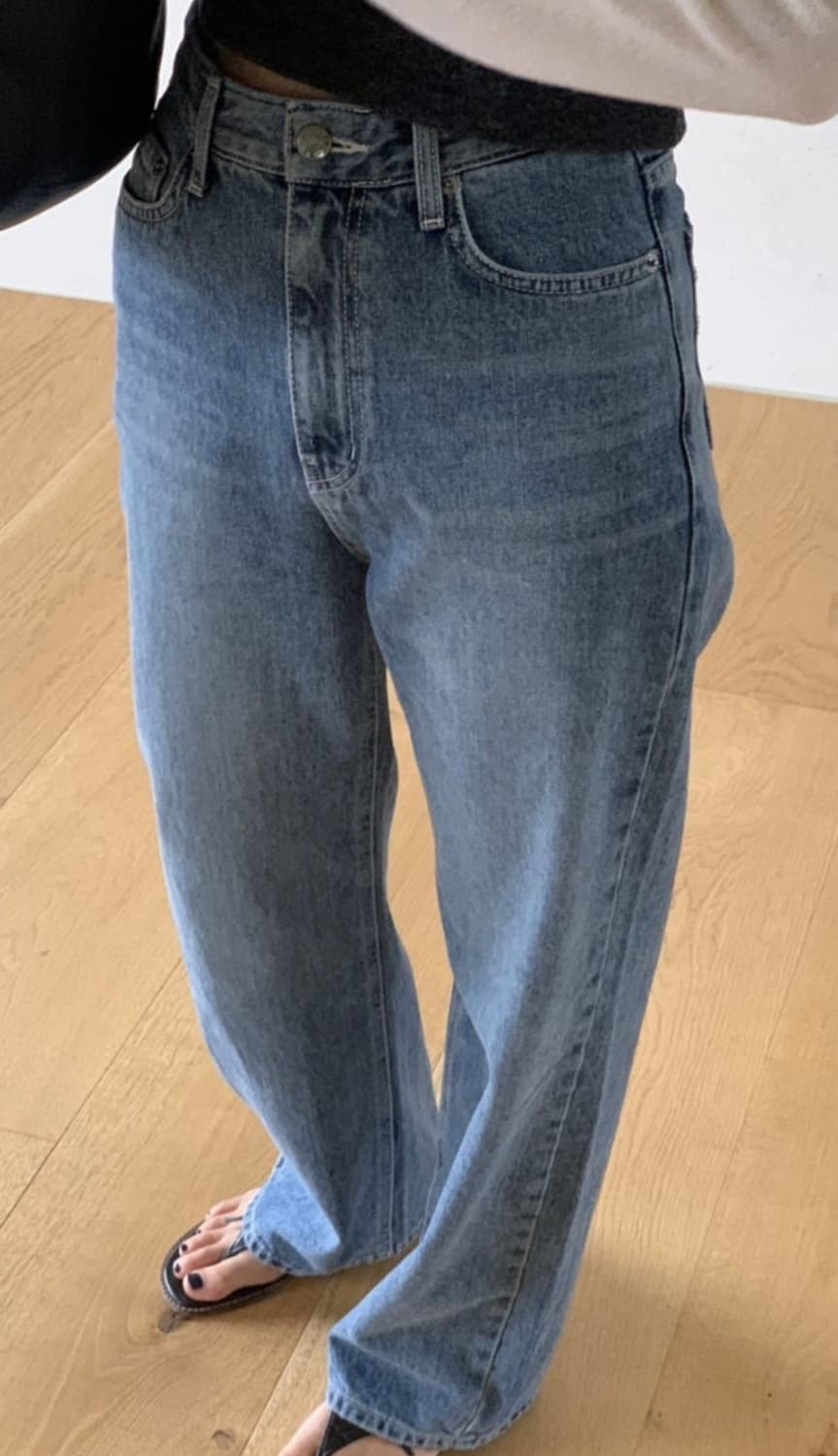 타낫 하이라이즈 중청 데님 팬츠 상품이미지2