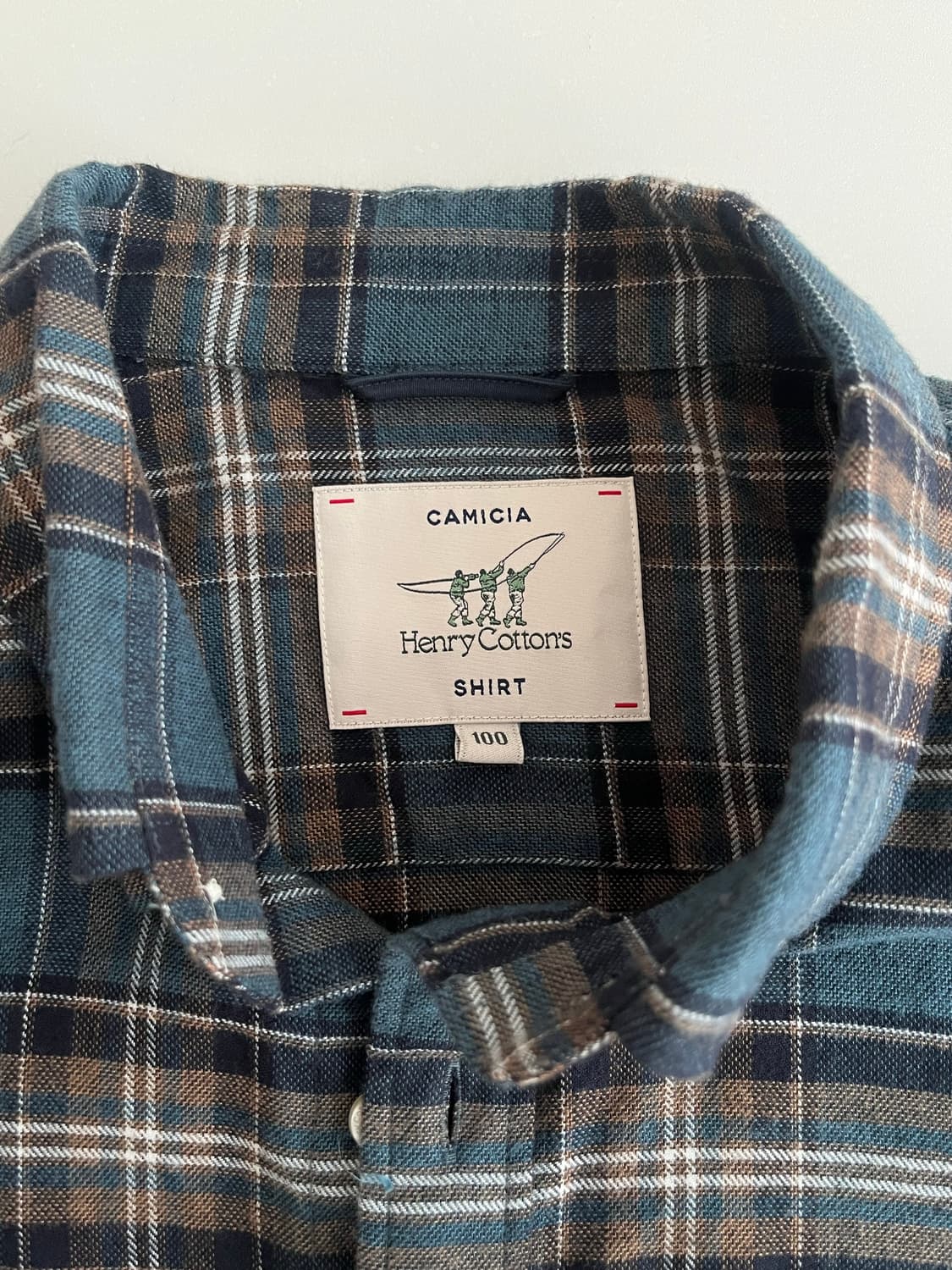 100) 헨리코튼 22fw 체크 셔츠 블루 상품이미지4