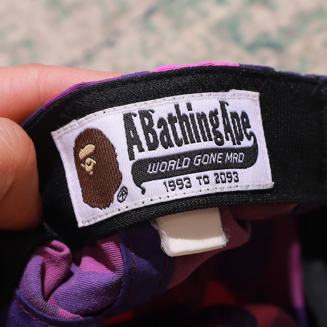 Bape 베이프 레터링 로고 카모 패널캡 퍼플 모자 상품이미지5