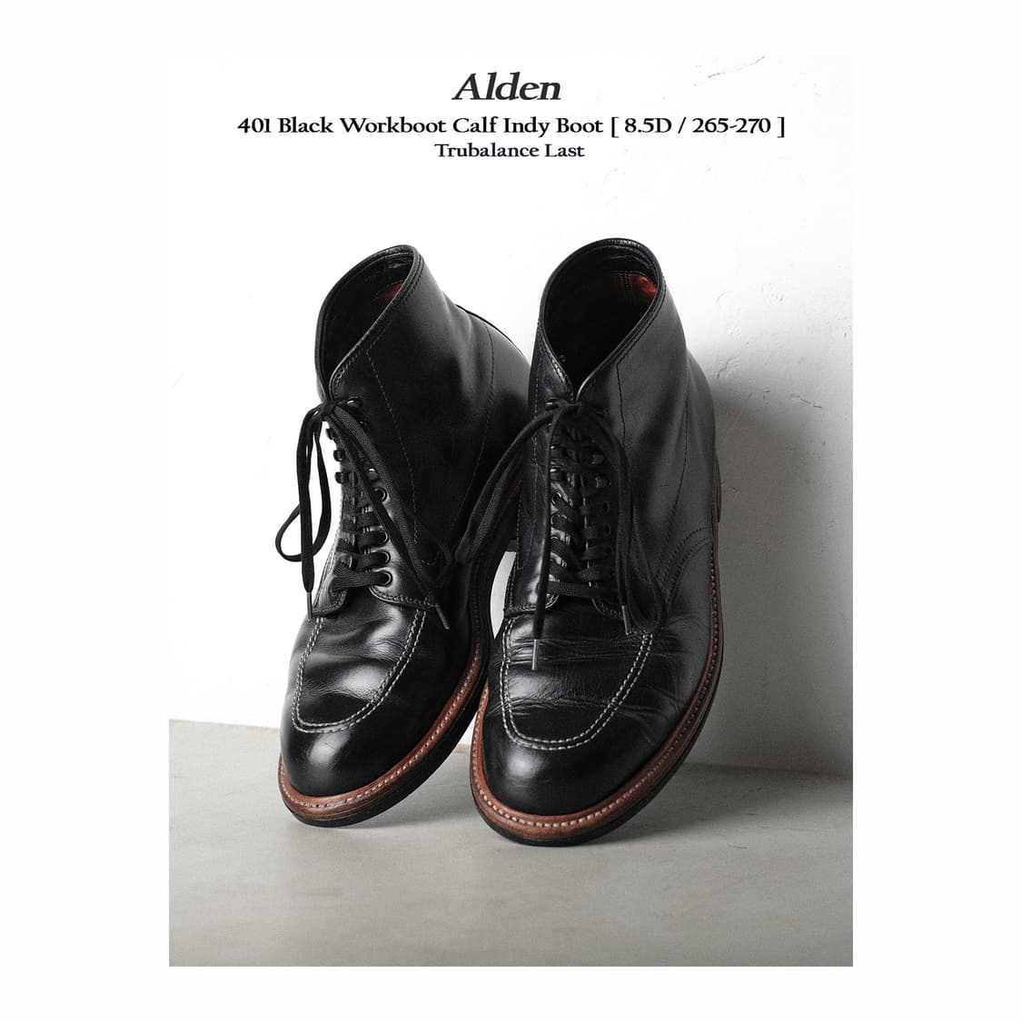 알든 401 8.5D(265-270)사이즈 블랙 카프 인디부츠 상품이미지1
