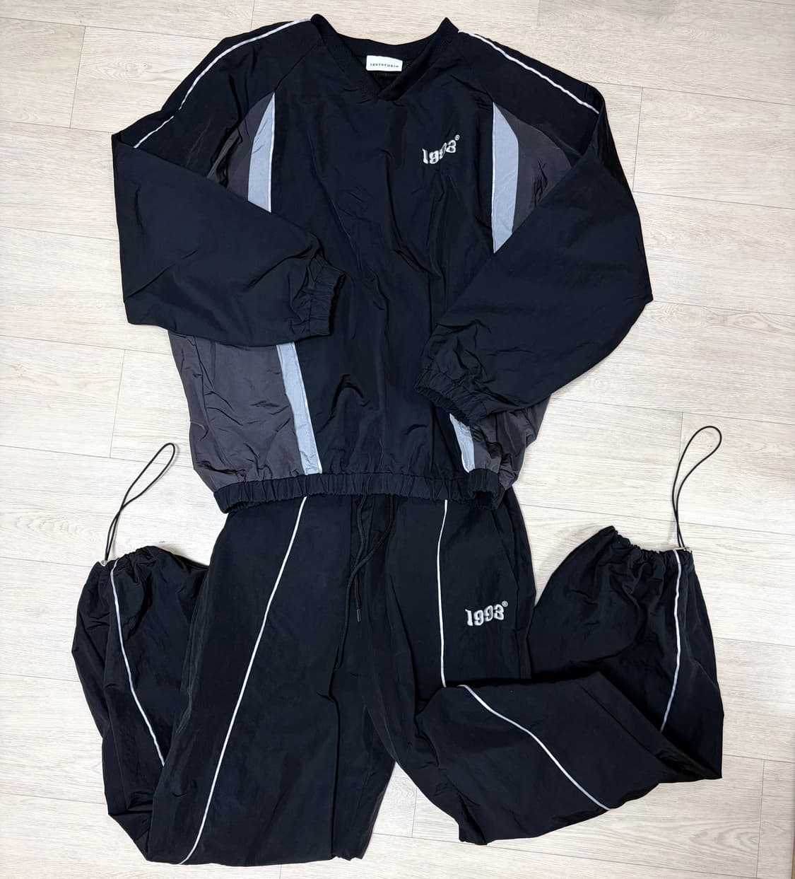 1993스튜디오 빈티지 파이핑 윈드브레이커 블랙 상품이미지4