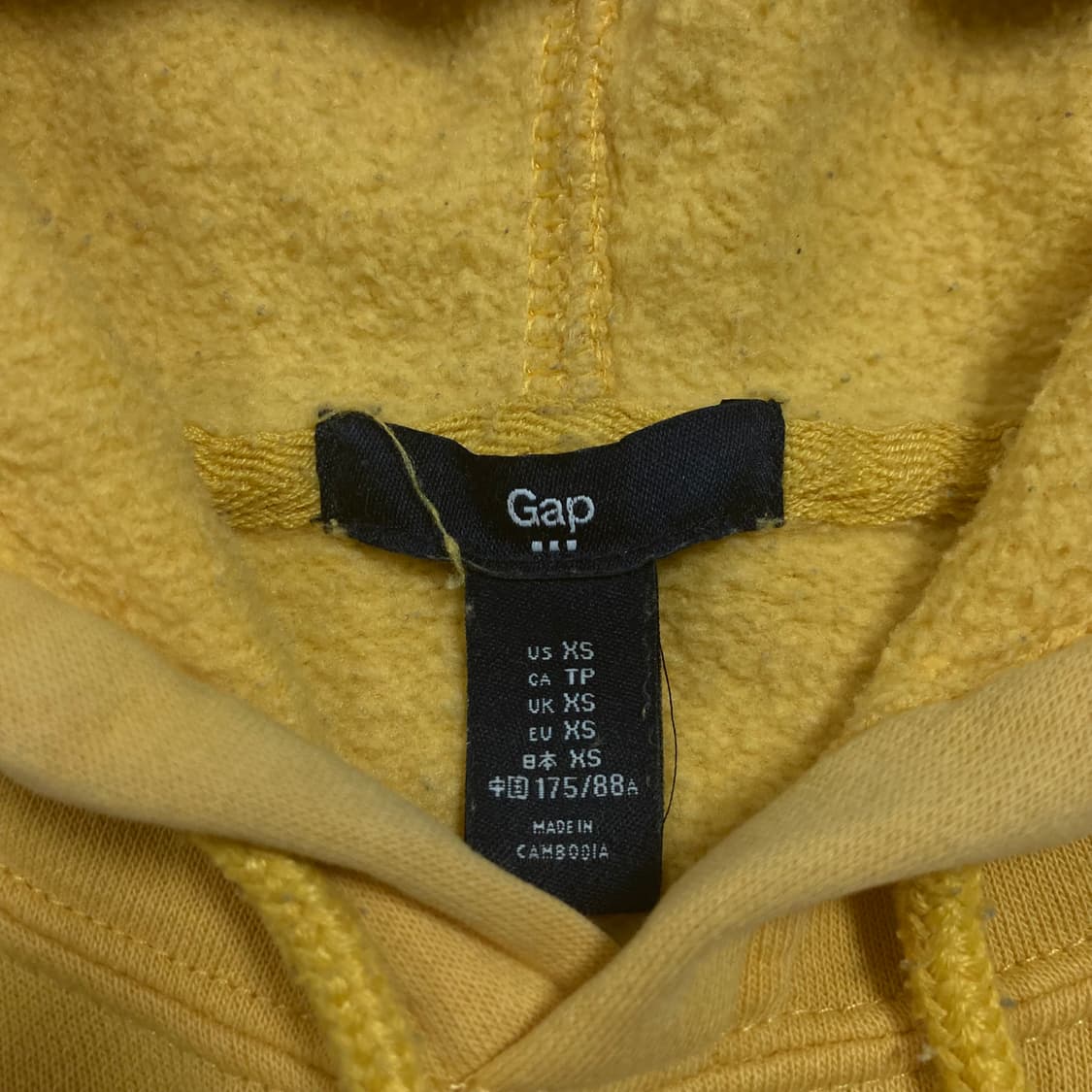 GAP 스펠아웃 빅로고 옐로우 후드티 상품이미지3