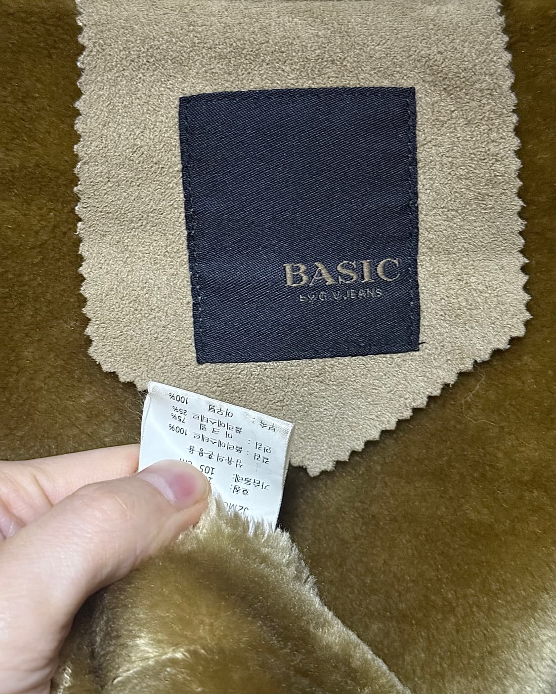 BASIC G.V JEANS 베이지 후드 무스탕 코트 여우 폭스 털 퍼 상품이미지7