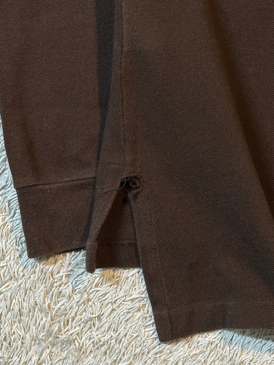 폴로 랄프로렌 커스텀핏 빅포니 로고 PK 긴팔 카라티 브라운 상품이미지4