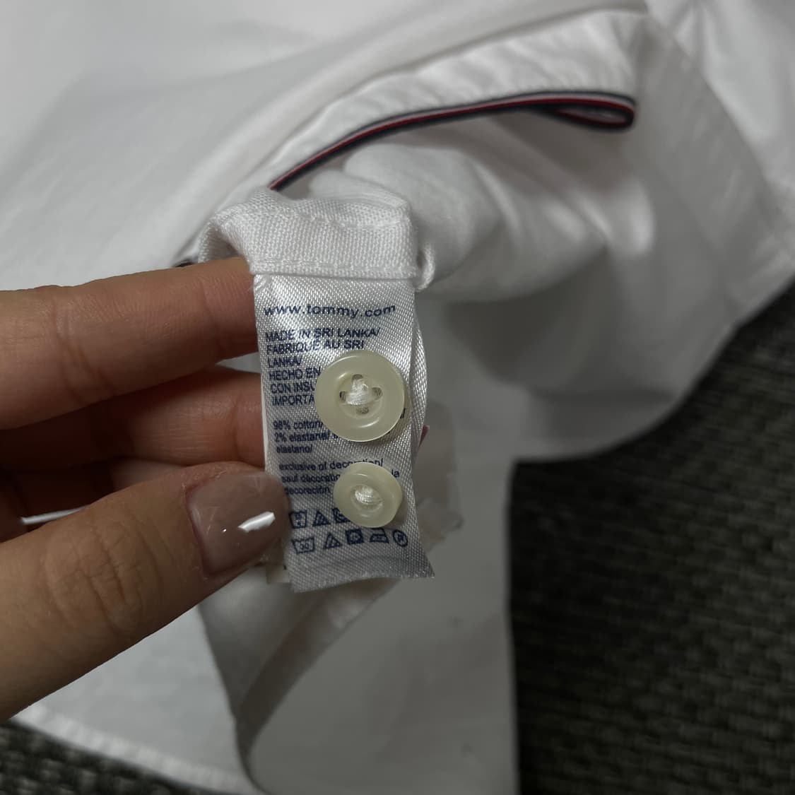 타미힐피거 미니로고 화이트 긴팔 셔츠 S 상품이미지6