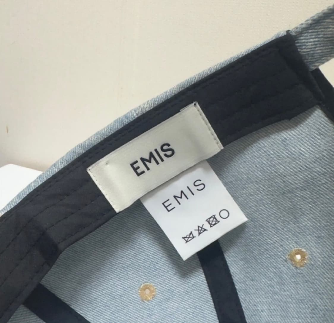 [EMIS] 뉴 로고 데님 볼캡 라이트 블루 데님 베이지 상품이미지6