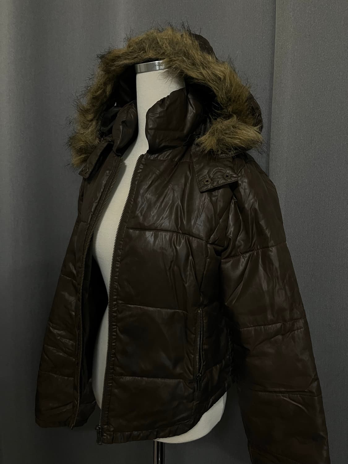 브라운 퍼 패딩 상품이미지1
