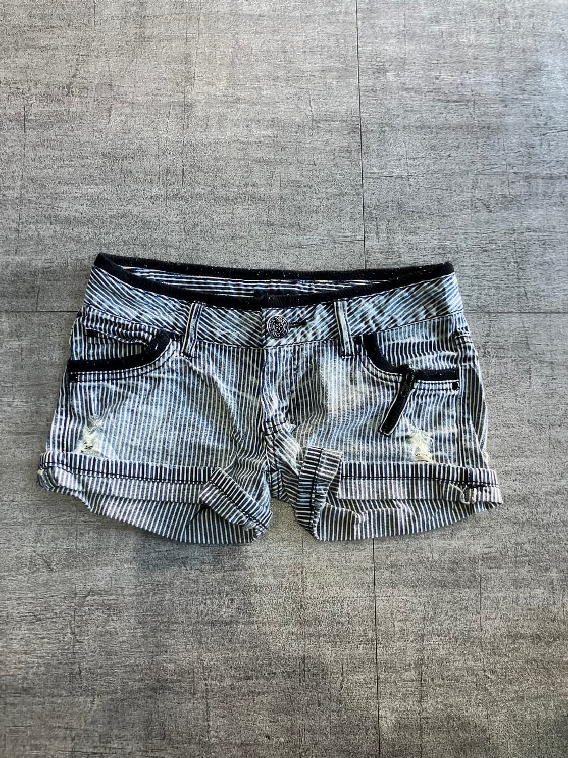 일본빈티지 Hucom 핀터깔y2k 펑크갸루긱시크 보헤미안반바지 상품이미지1