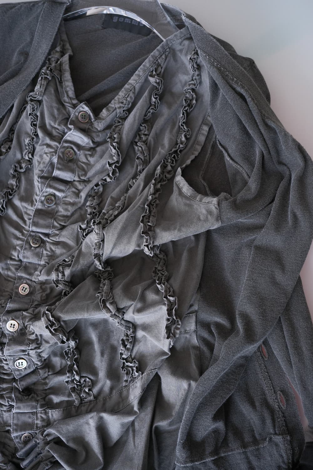 frill shirts docking washed cardigan 상품이미지8