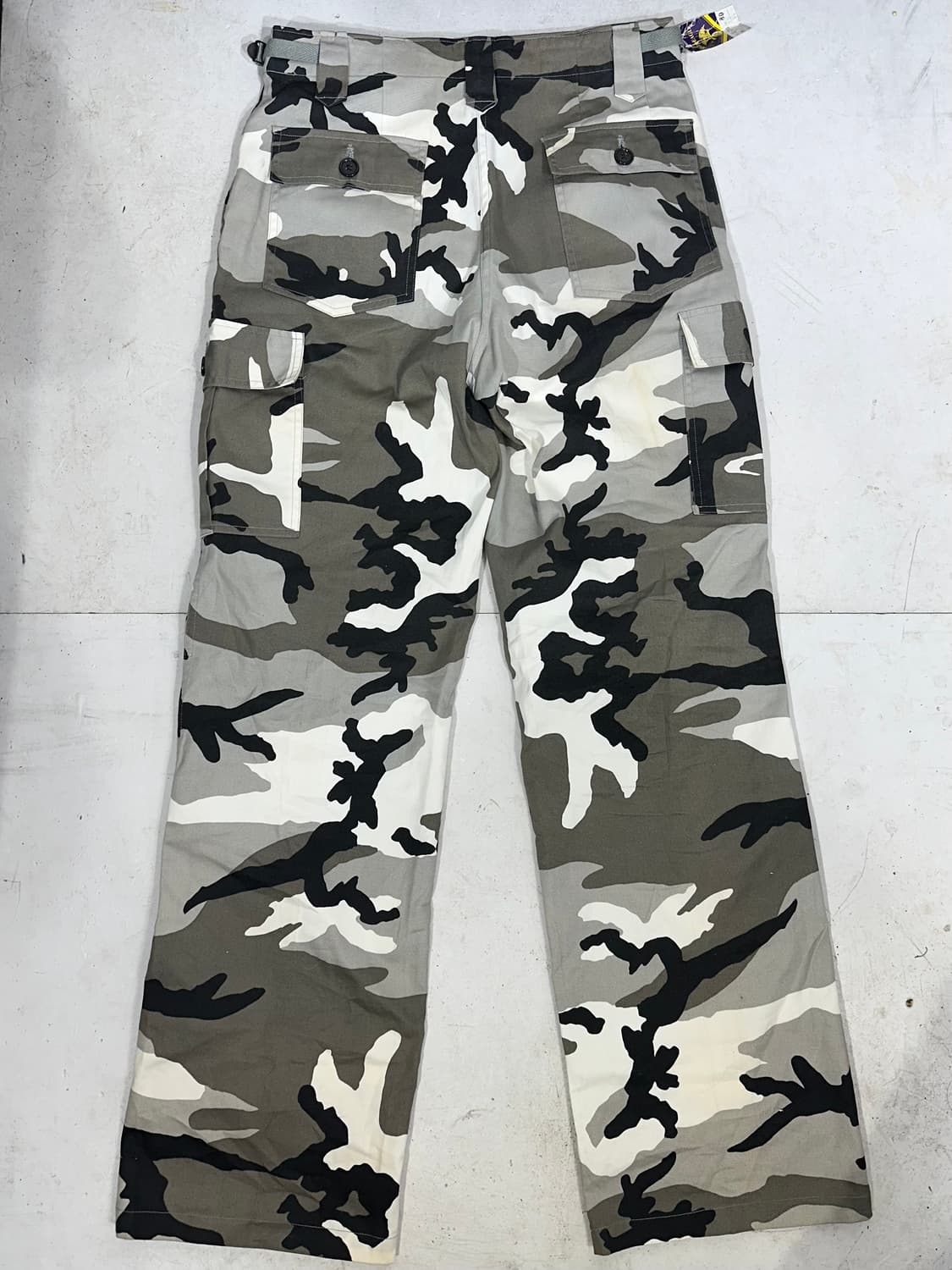 일본 빈티지 카키 밀리터리 카모 와이드 카고 팬츠 M 상품이미지5