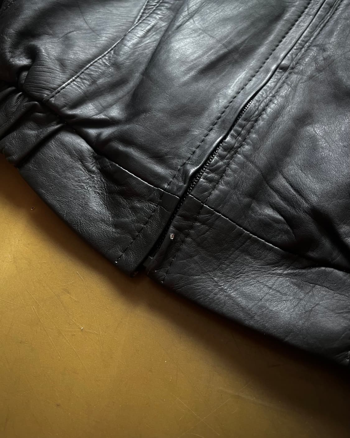 1980-90s Power Shoulder Leather Jacket 상품이미지7