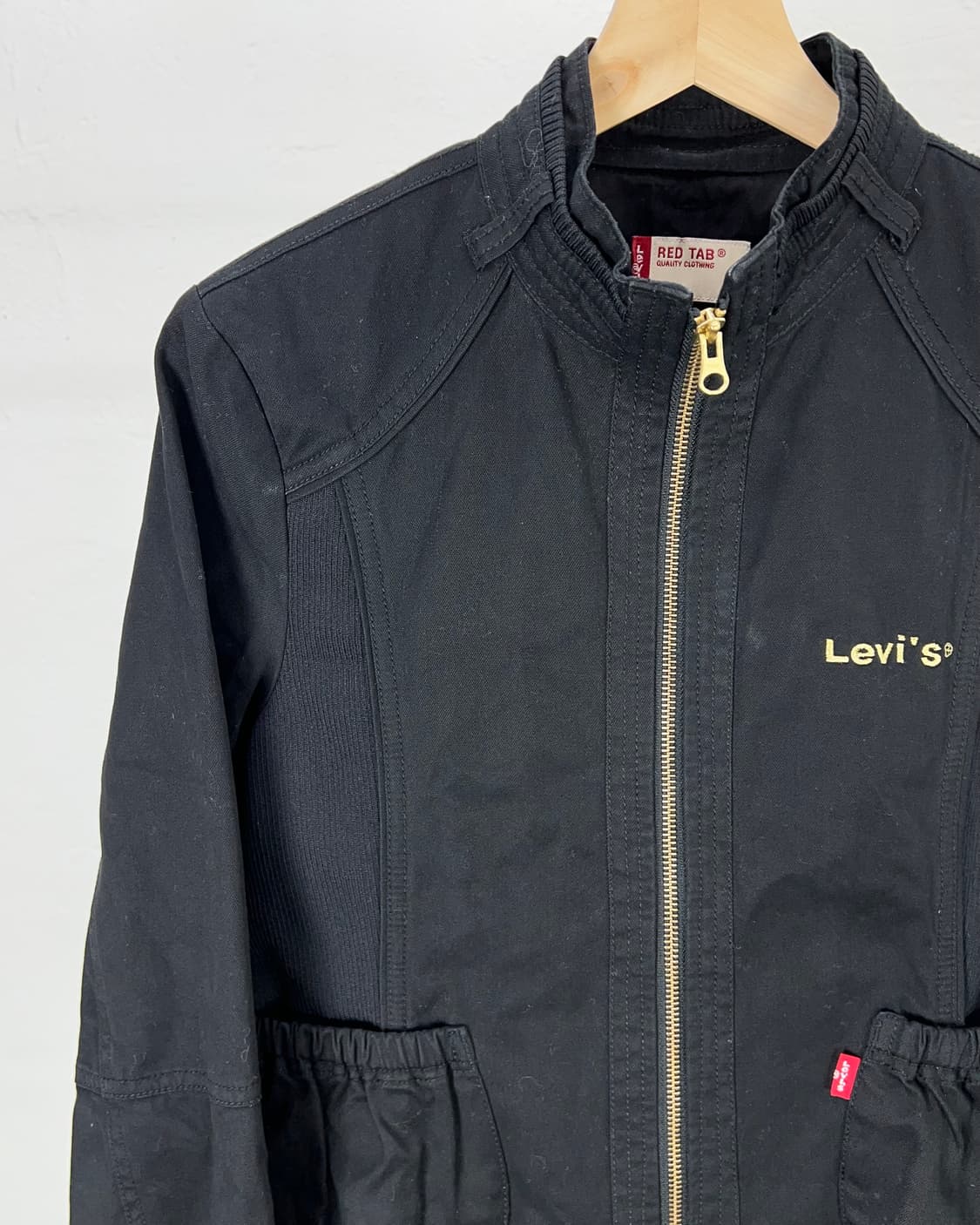 리바이스 레드 탭 블랙 골드 코튼 라이더 자켓 상품이미지2