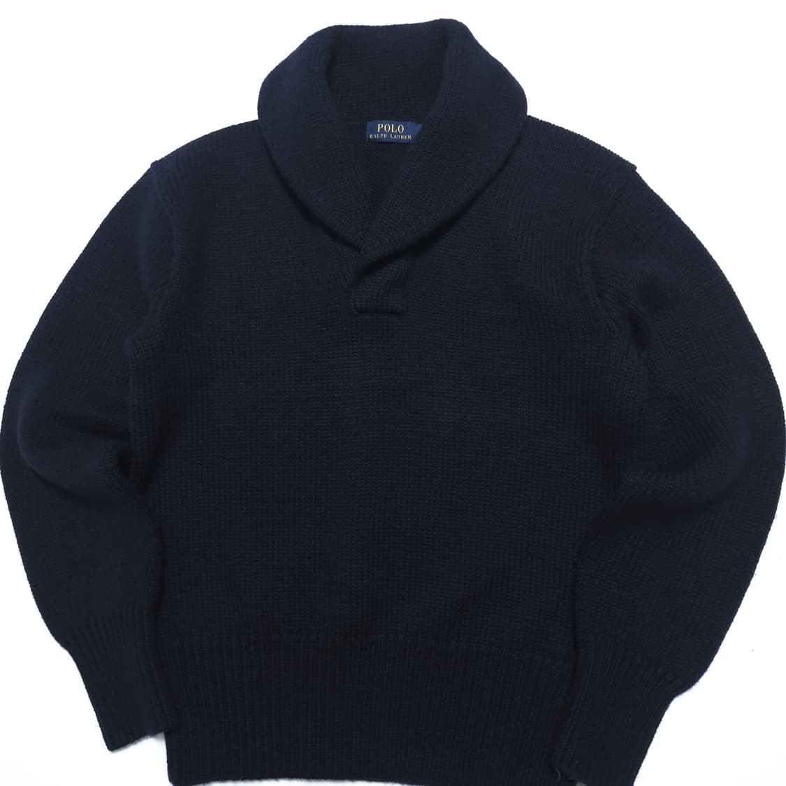 폴로 랄프로렌 숄카라 울 니트 스웨터 네이비 상품이미지3