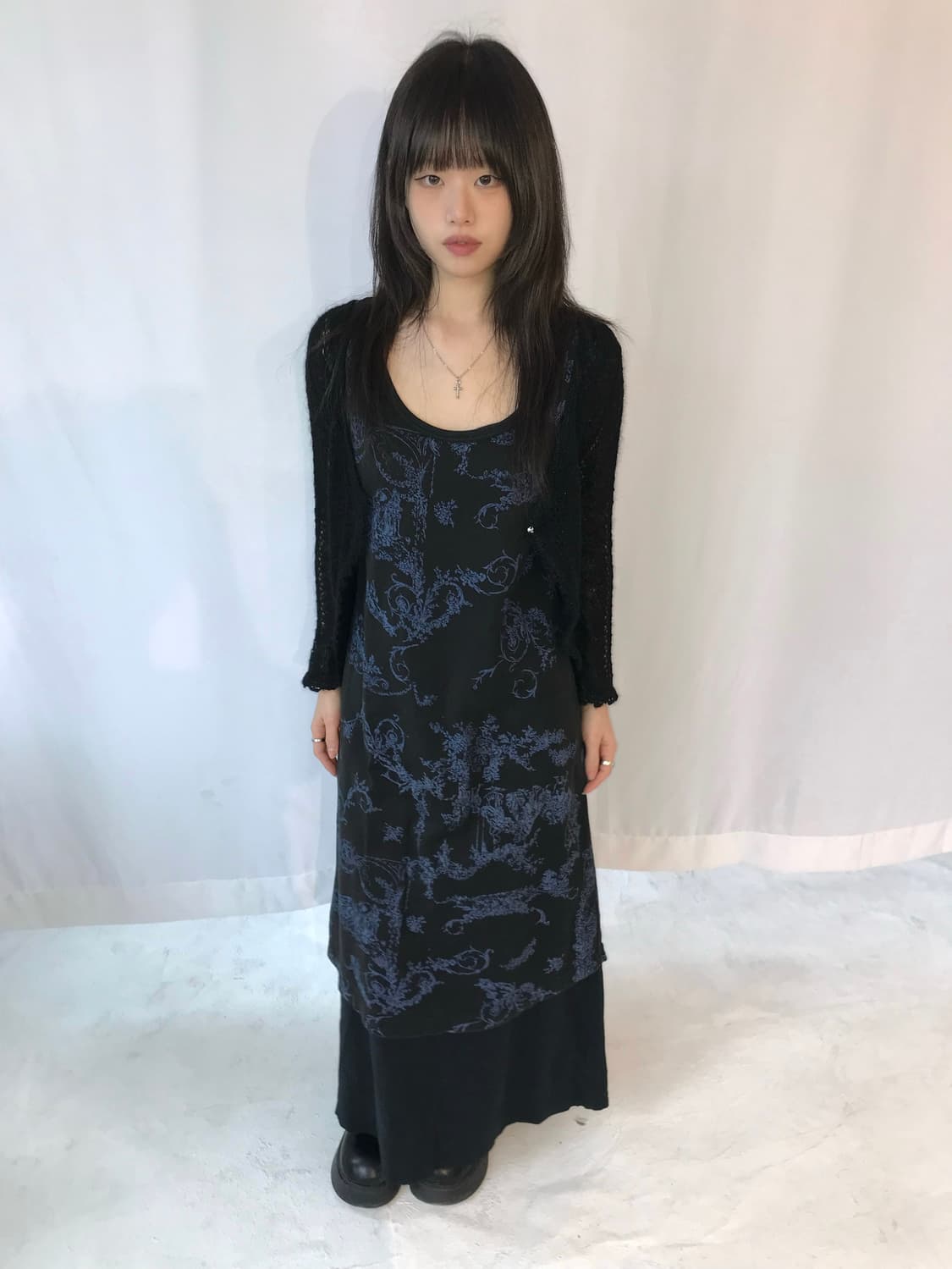 Ikuko 블루 플라워 나시 원피스 상품이미지6