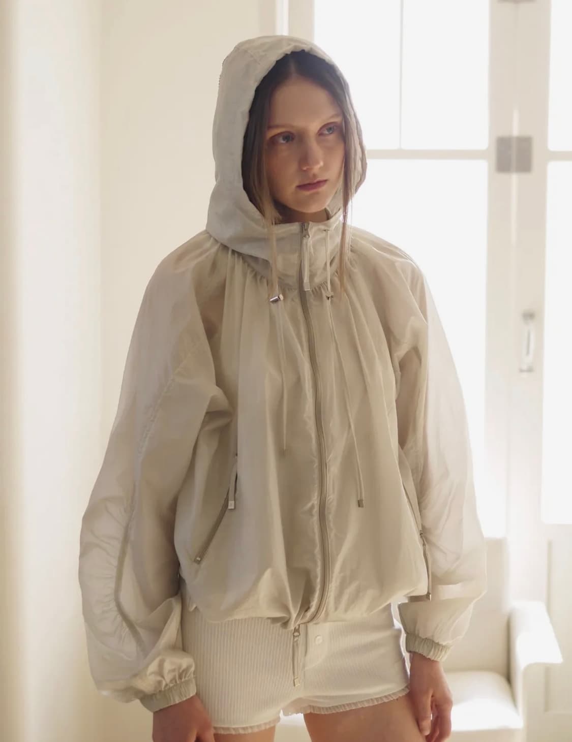 애프터아워즈 라이트 셔링 윈드브레이커 바람막이 베이지그레이 상품이미지2