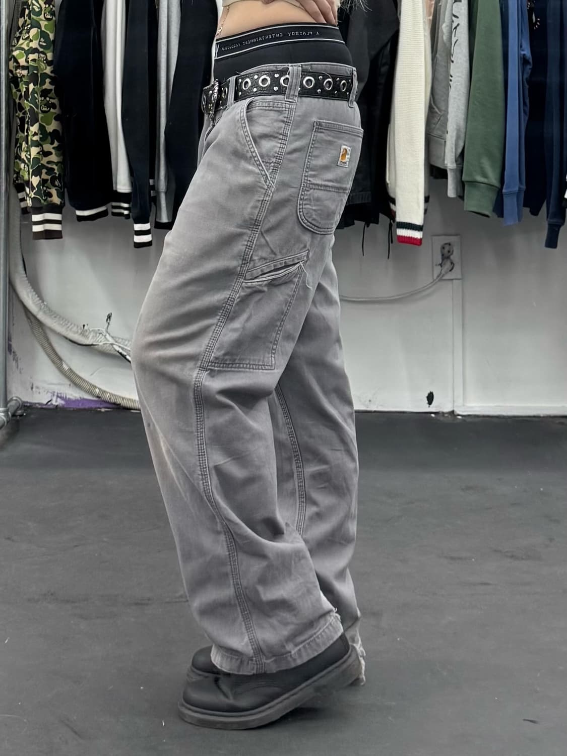 칼하트 그레이 카펜터 워크팬츠 상품이미지2