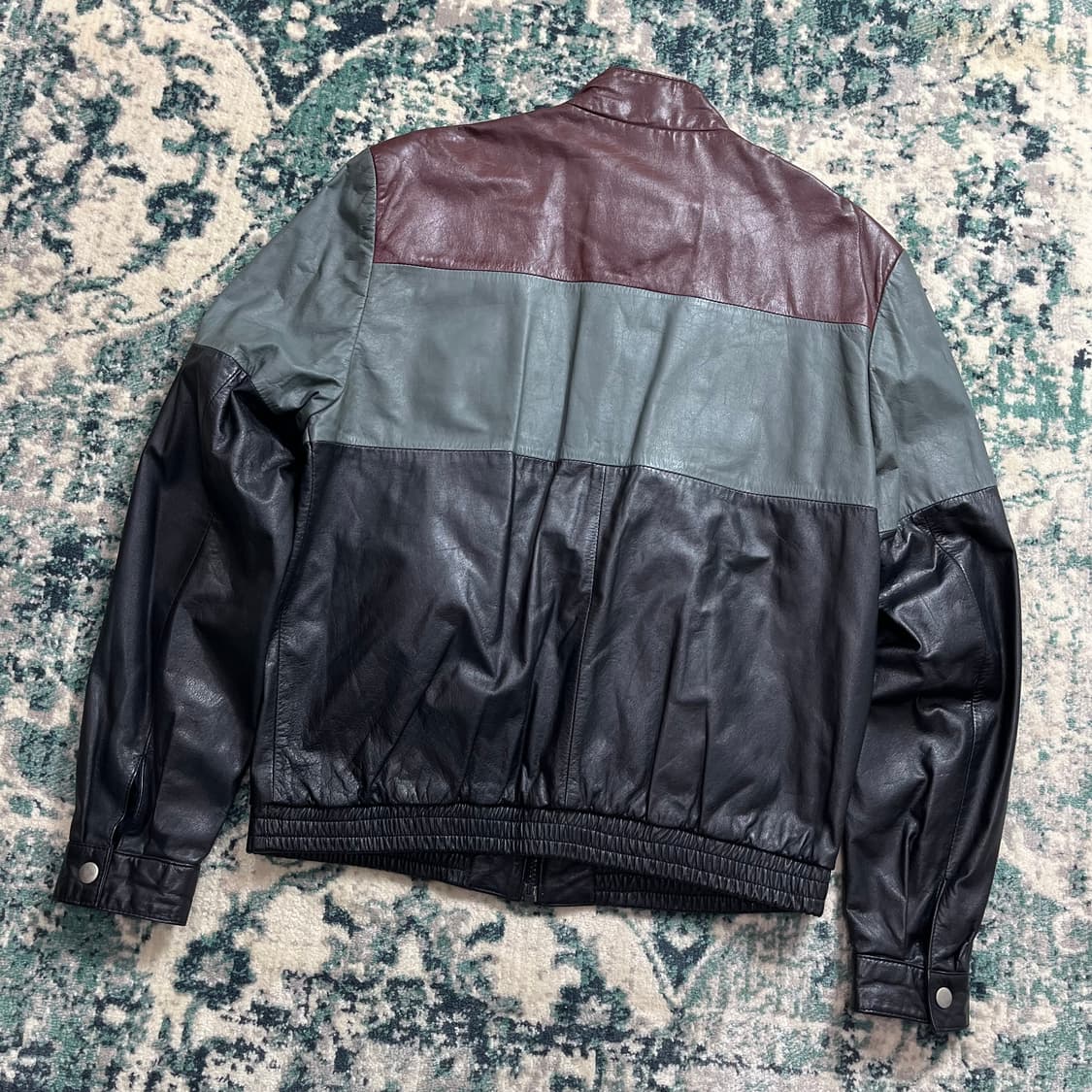 80s Bermans Leather Cafe 레이서 가죽 자켓 40 상품이미지2