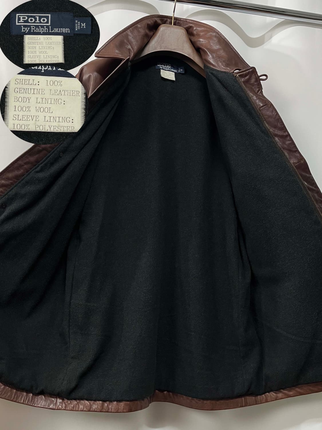 폴로 랄프로렌 카우하이드 우드브라운 카코트 레더 자켓 상품이미지3