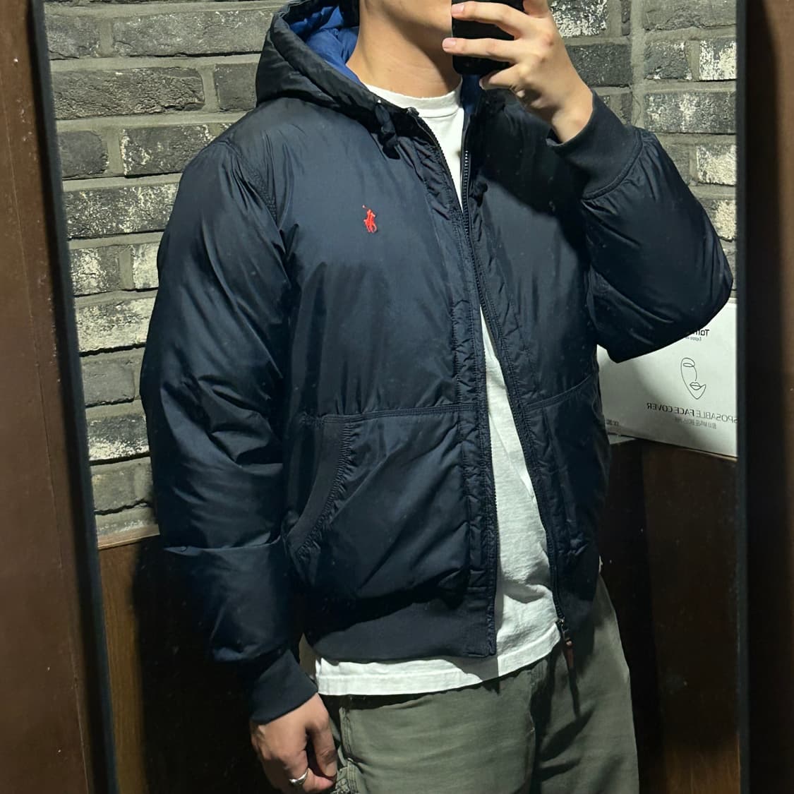 L) 폴로 랄프로렌 네이비 후드 덕다운 패딩 점퍼 상품이미지9