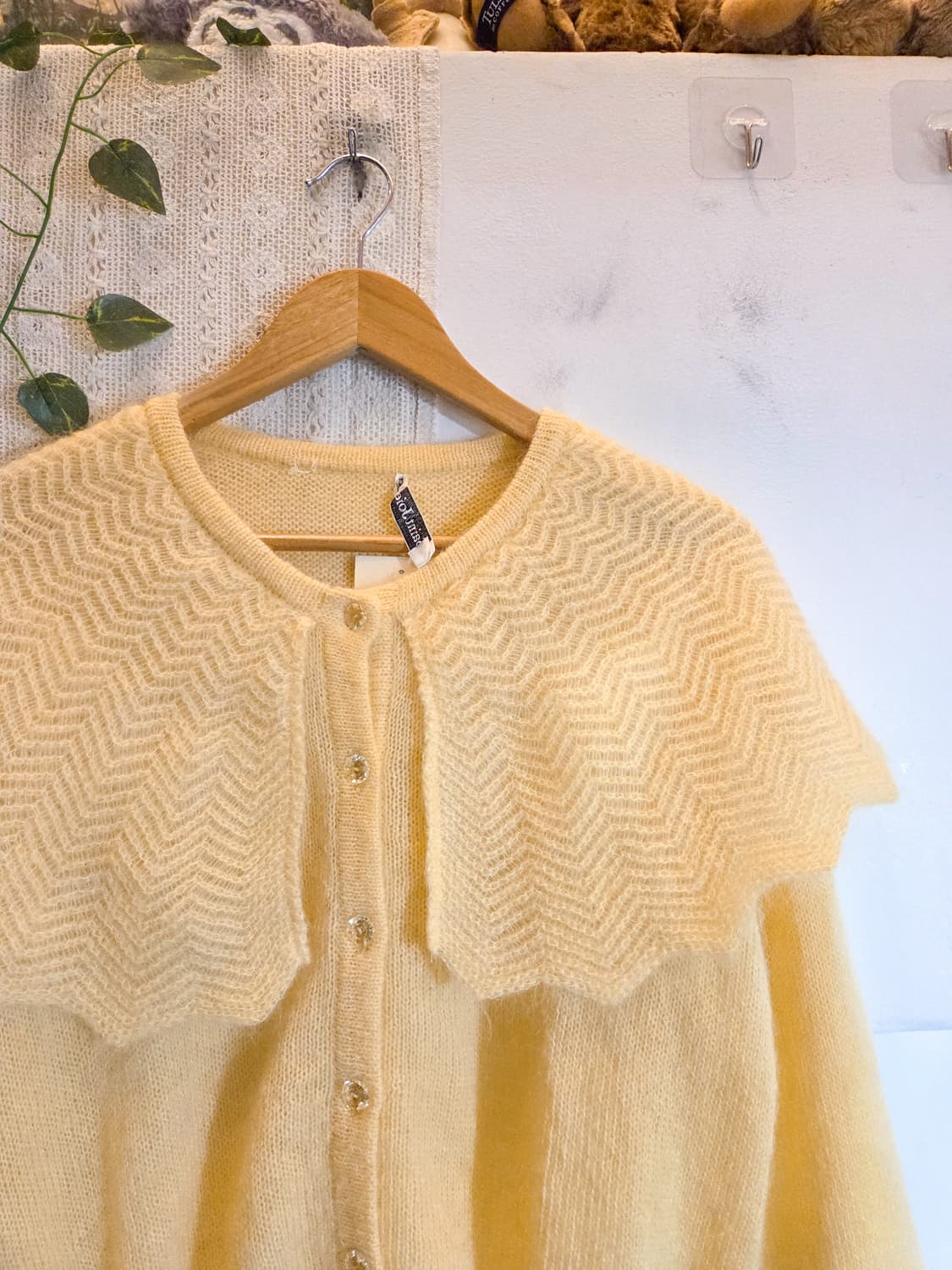 노랑 빅카라 가디건 상품이미지2