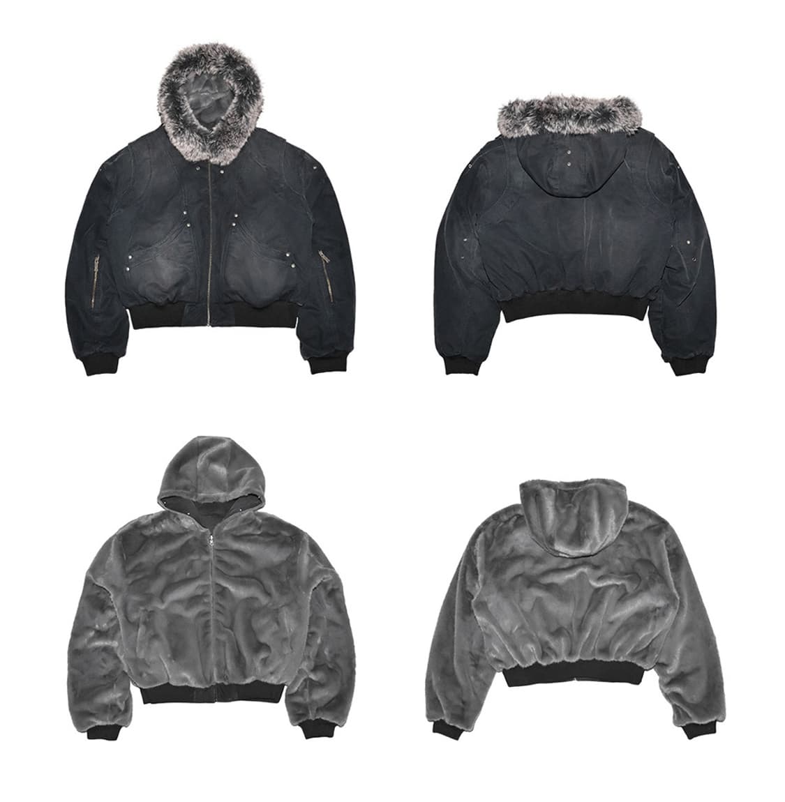 Fur Collar Dual-Sided Reversible Bomber 상품이미지2