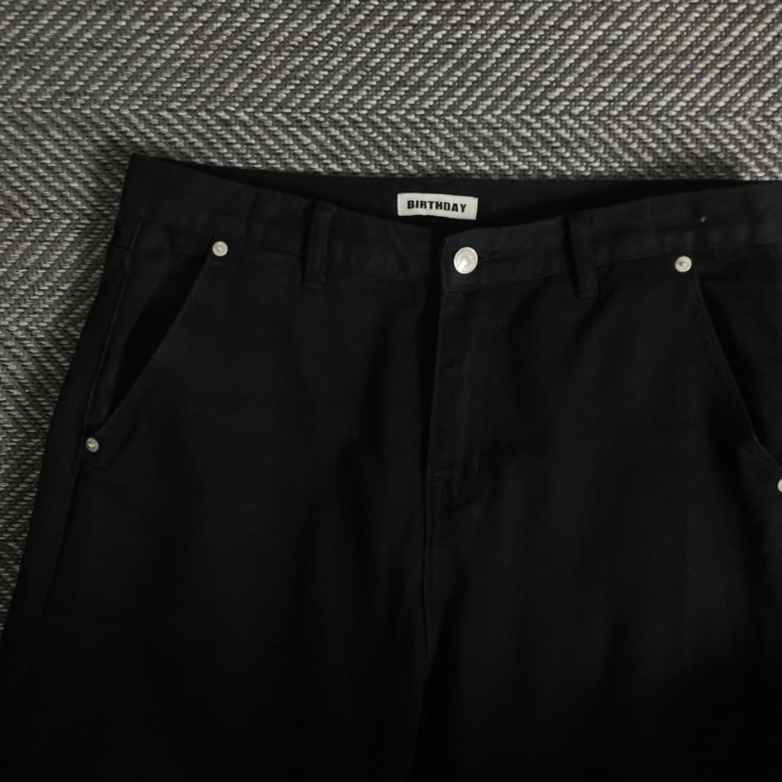 벌스데이 더블니 와이드핏 블랙 데님 팬츠y 3188 상품이미지4