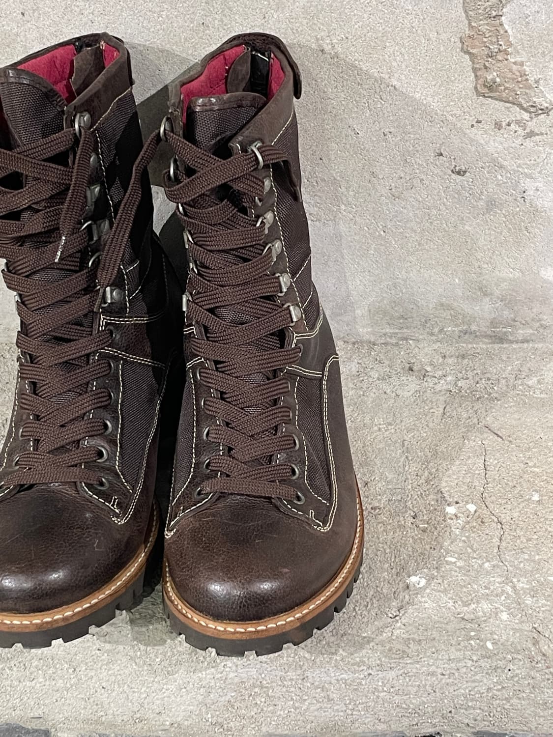 디젤 레어 브라운 백 패스너 컴뱃 레더 부츠 상품이미지7