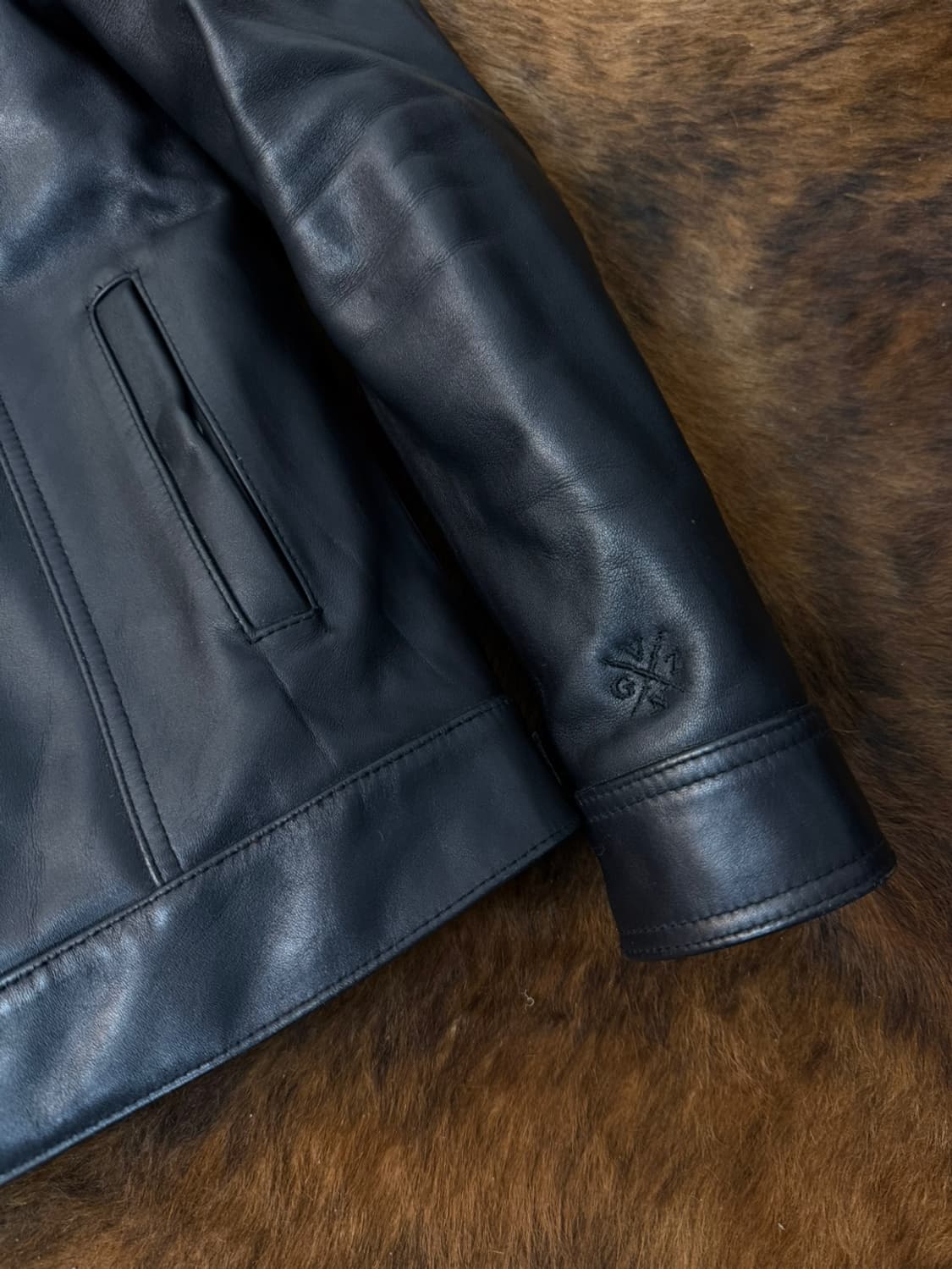 누드본즈 말가죽 트러커 레더 자켓  상품이미지4