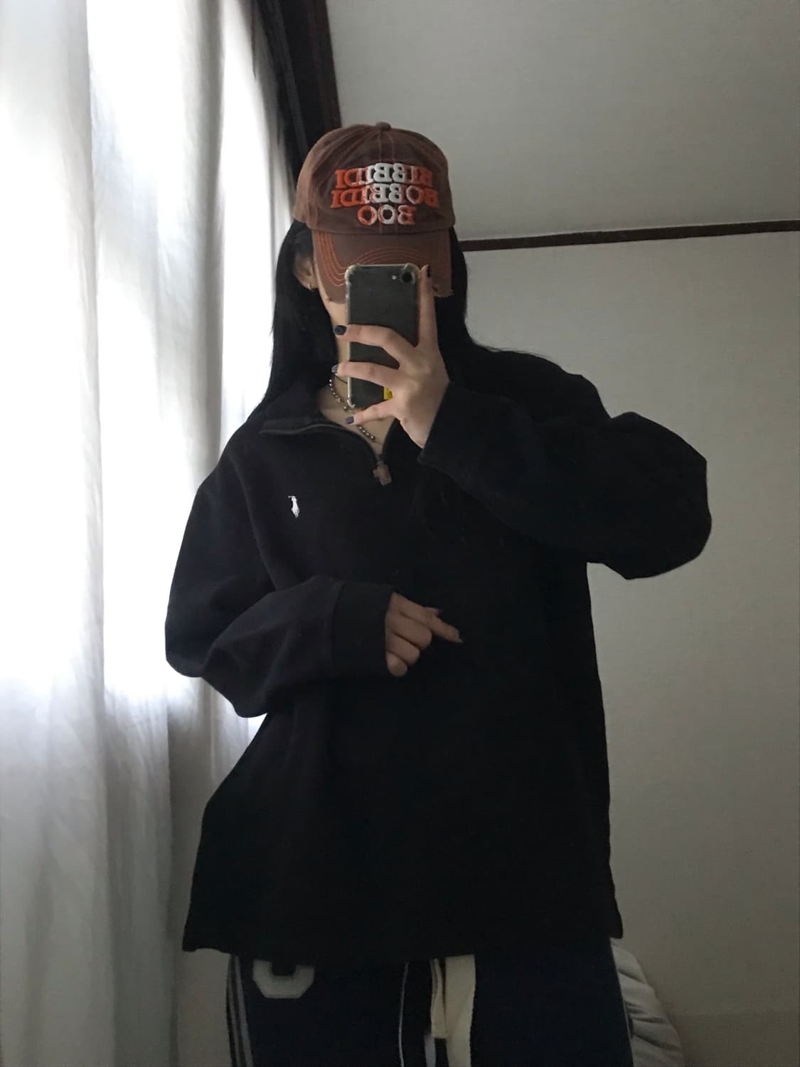 폴로 블랙 코튼 반집업 상품이미지4