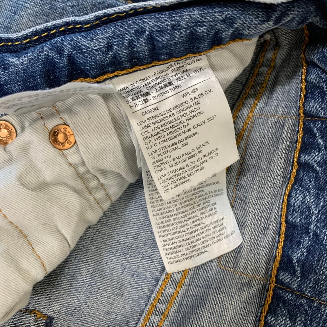 빈티지 리바이스 501 워싱 데님팬츠(31사이즈) 남자청바지 중청 상품이미지7