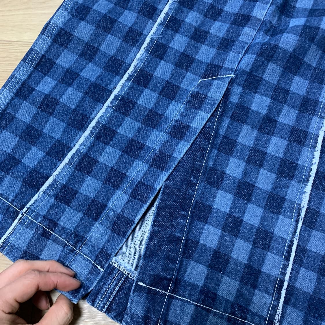 25)5Knot 체커보드 데님 롱 스커트 상품이미지6