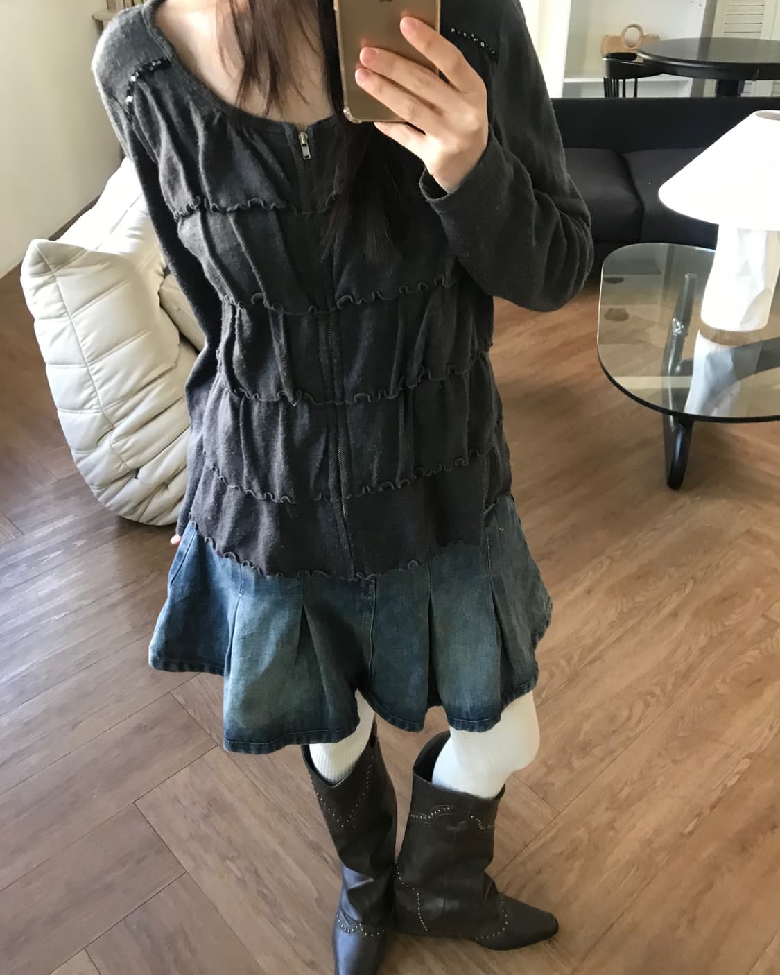 vintage denim skirt 상품이미지5