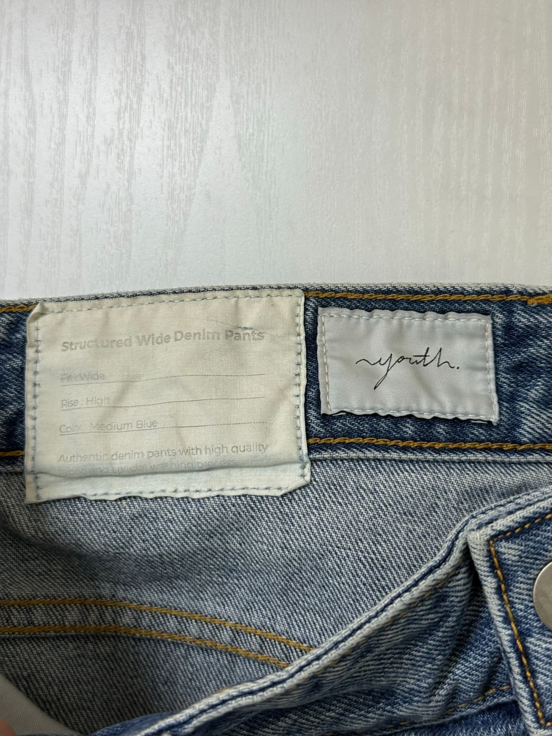 유스 스트럭처 데님 M 블루 상품이미지3