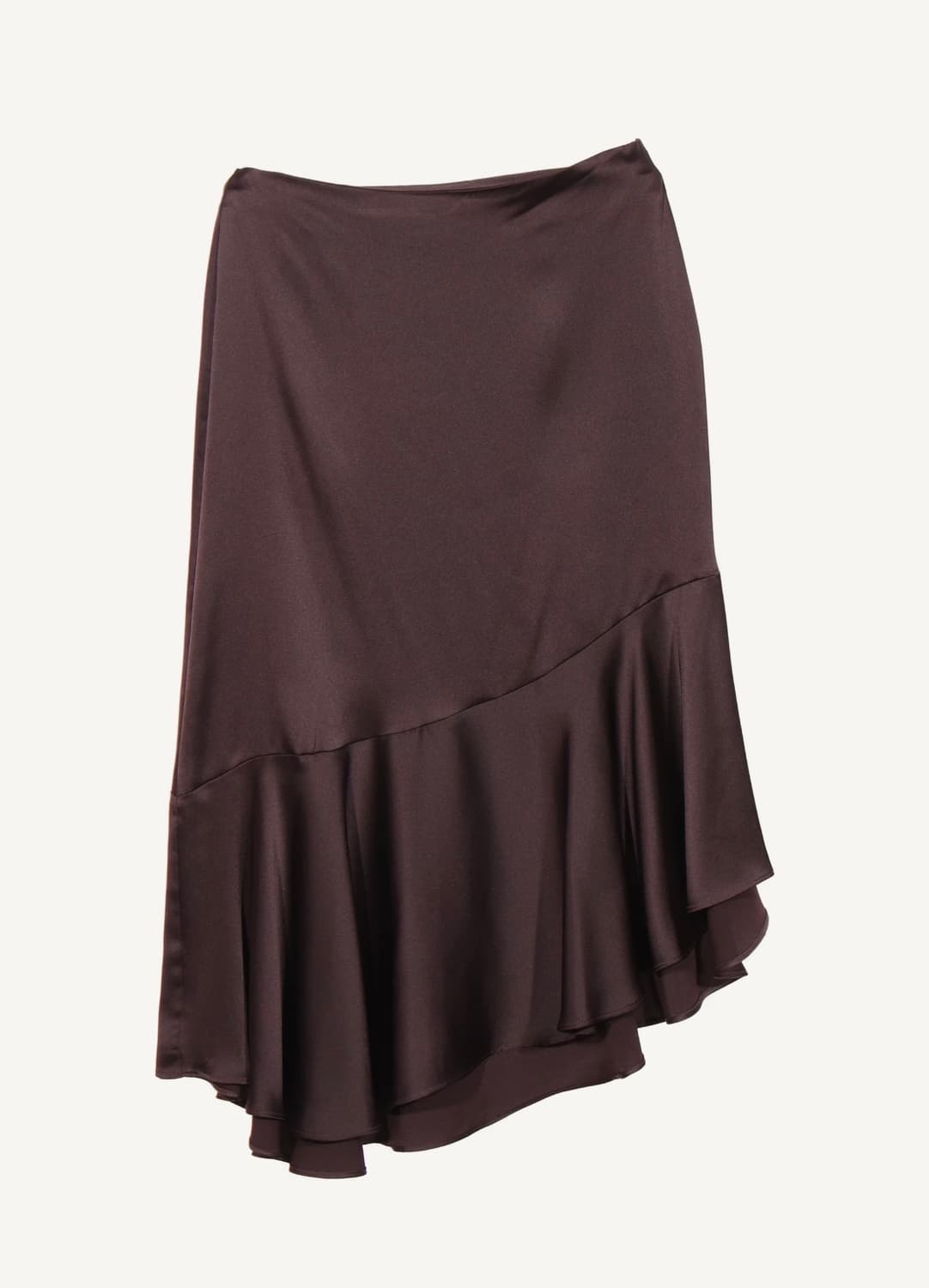자라 브라운 언발 실크스커트 L  상품이미지1