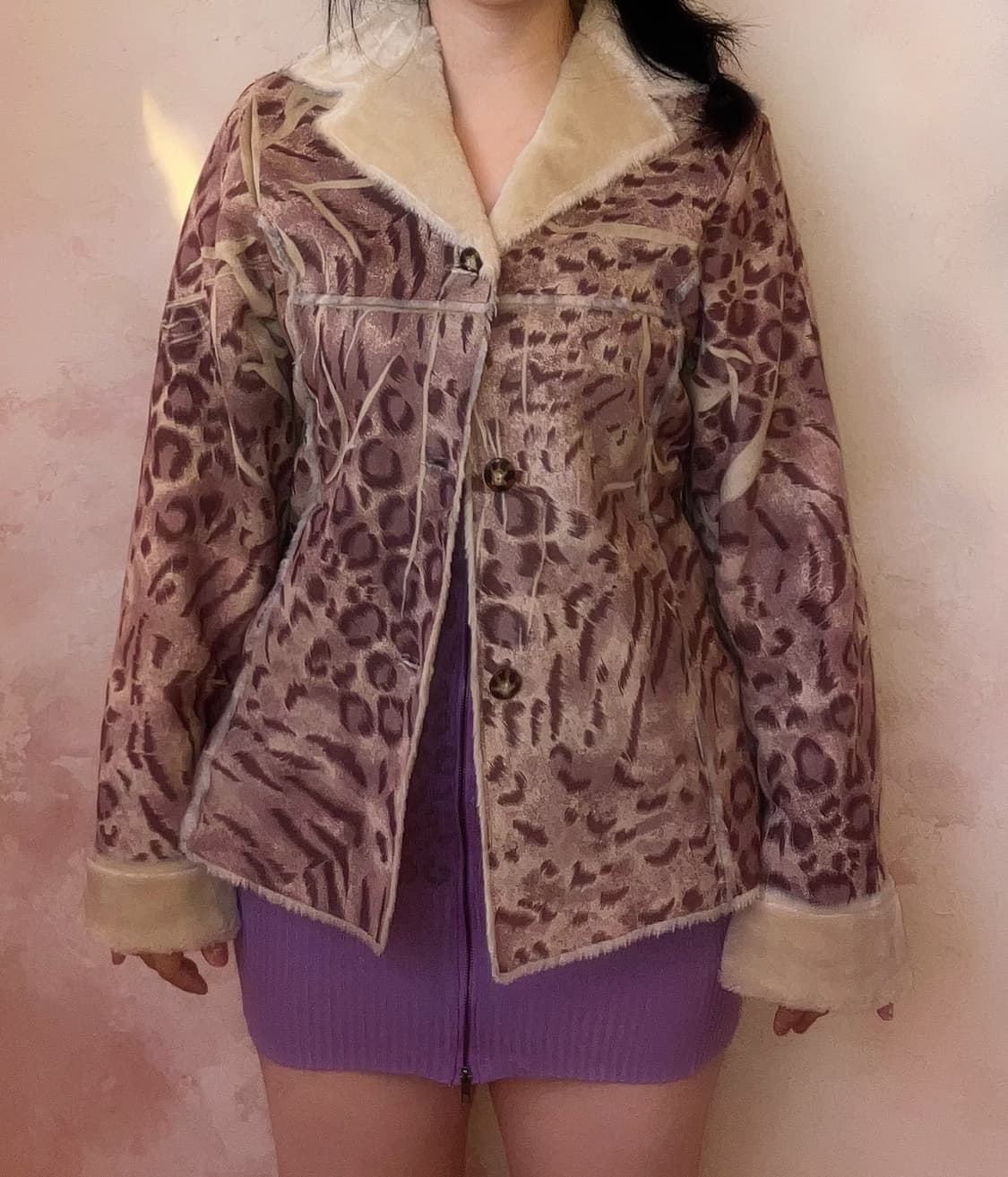 jpn 핑크 레오파드 무스탕 상품이미지1