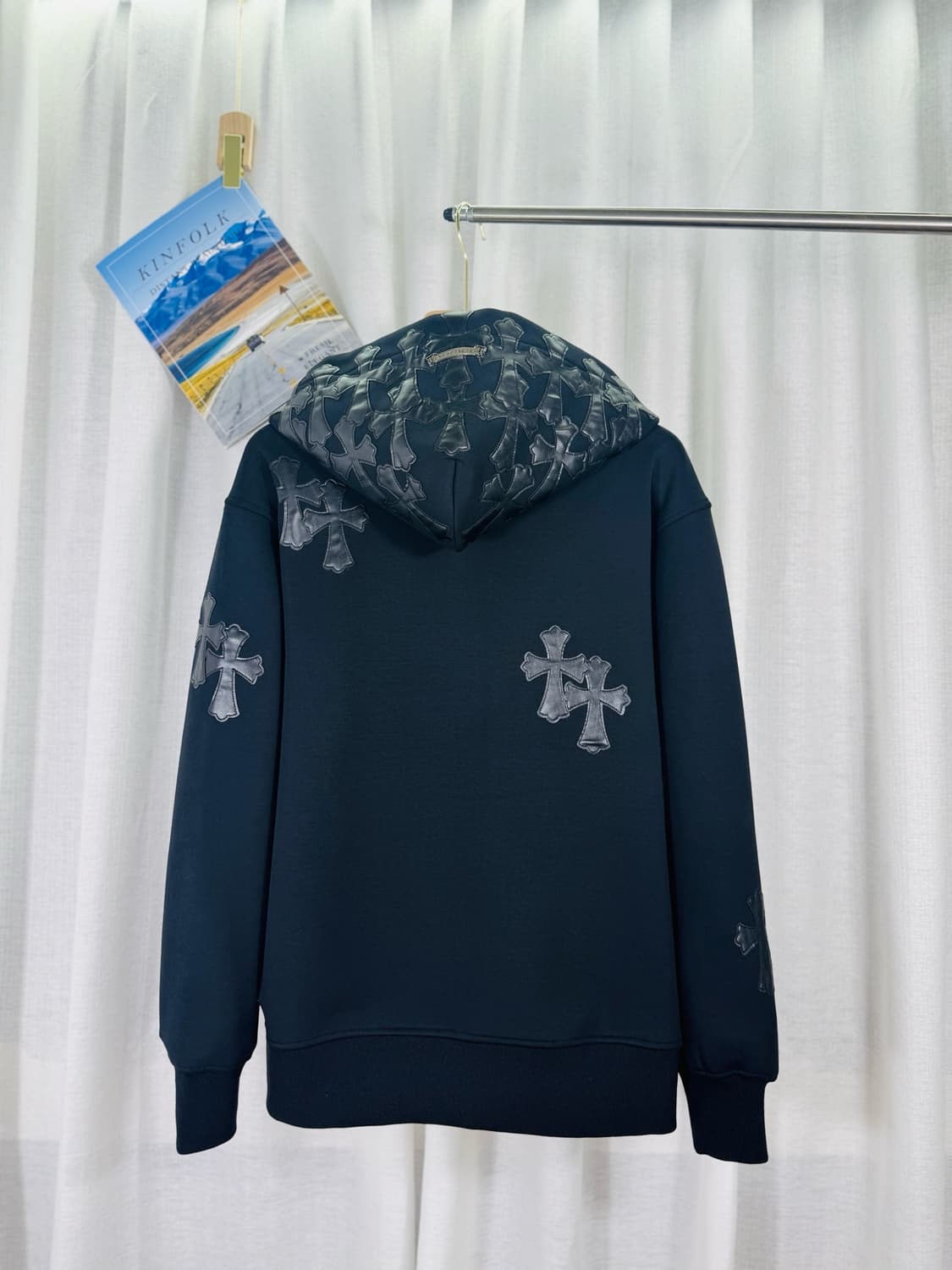 크롬하츠 레더 패치 후드집업 상품이미지2