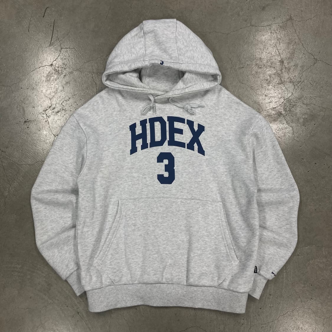 HDEX 멜란지 그레이 컬로 빅로고 후드티 상품이미지1