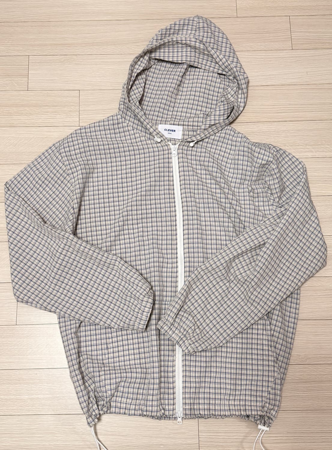 체크 후드 바람막이 free 사이즈(남여 공용) 상품이미지1