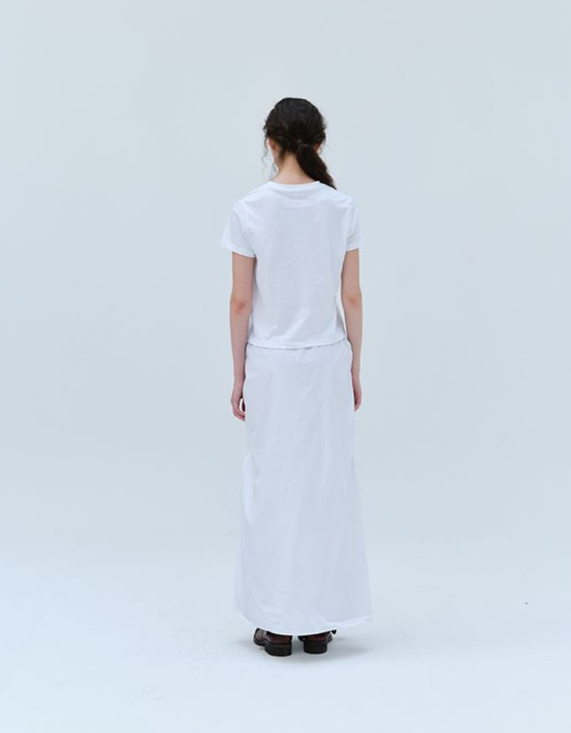 리포스 cotton gathering skirts, white S 상품이미지3